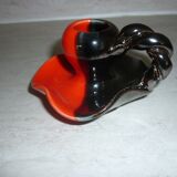 Red and black Vallauris candle holder