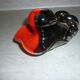 Red and black Vallauris candle holder