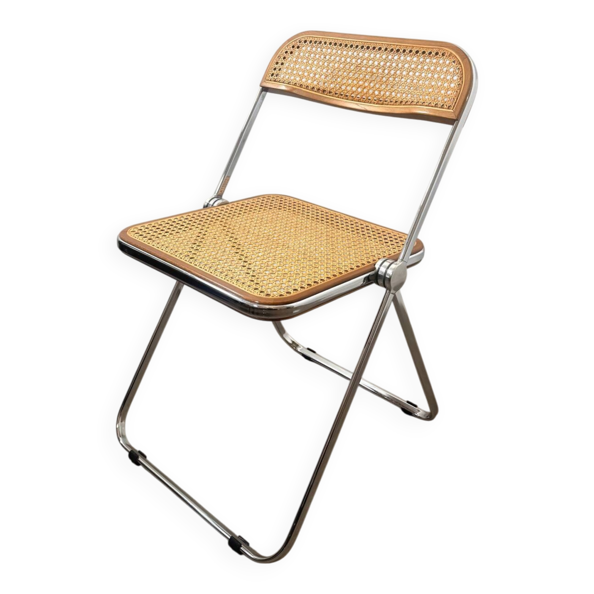 Plia folding chair by Giancarlo Piretti for Castelli – Rattan