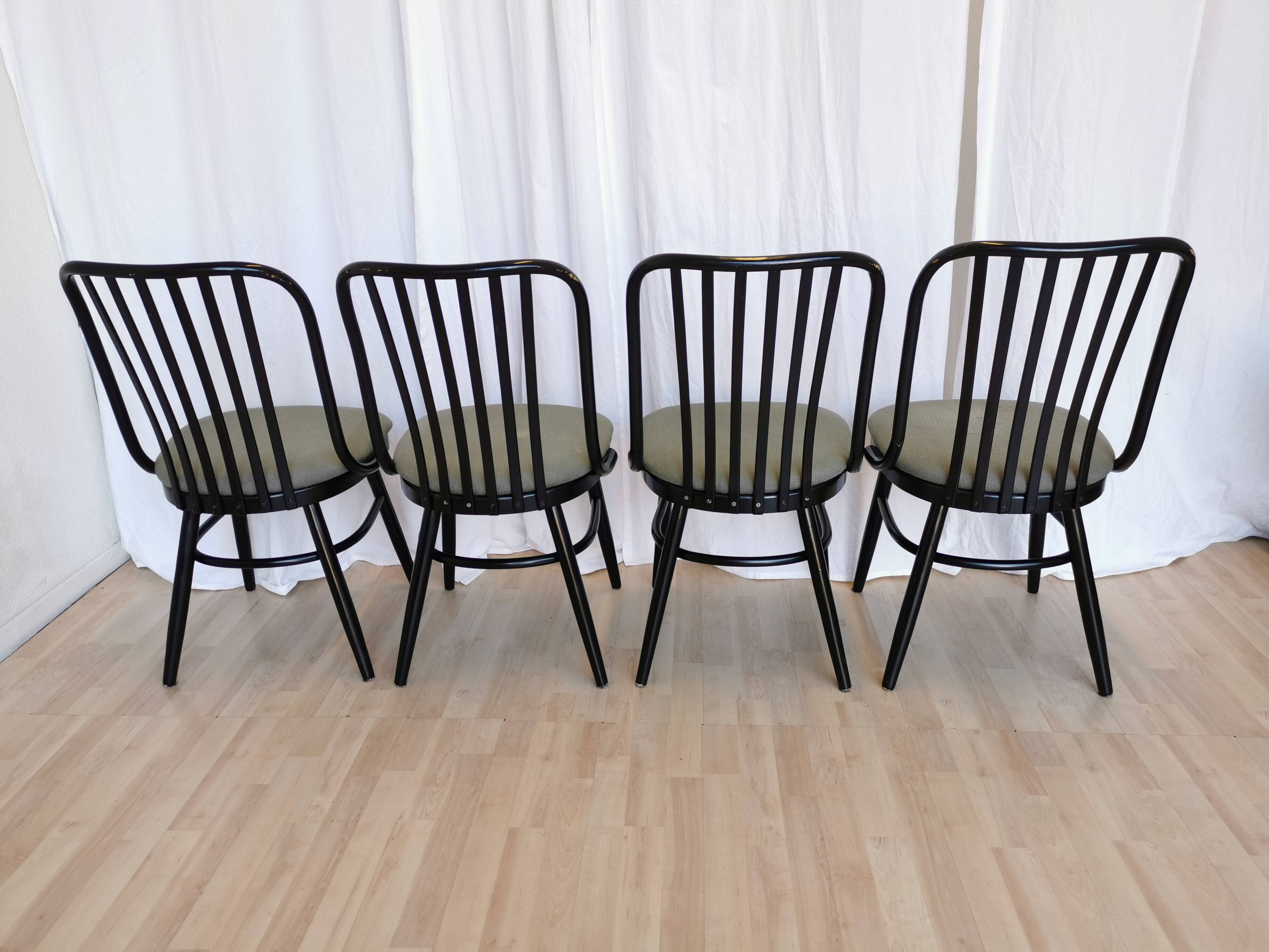 Vintage Bentwood Dining Chairs - Set of 4 Ligna Style - 1980s Yugoslavia