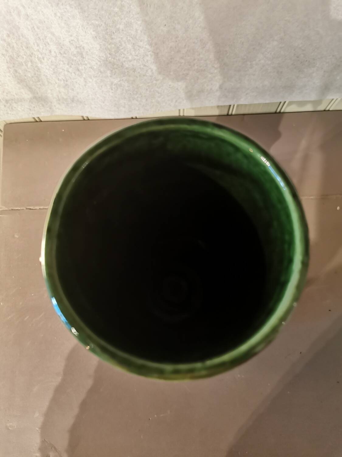Green ceramic spiked vase Morocco