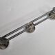 Chrome metal wall coat holder, 3 patères, 39 cm