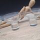 Set of 4 Italian glasses with solid stem