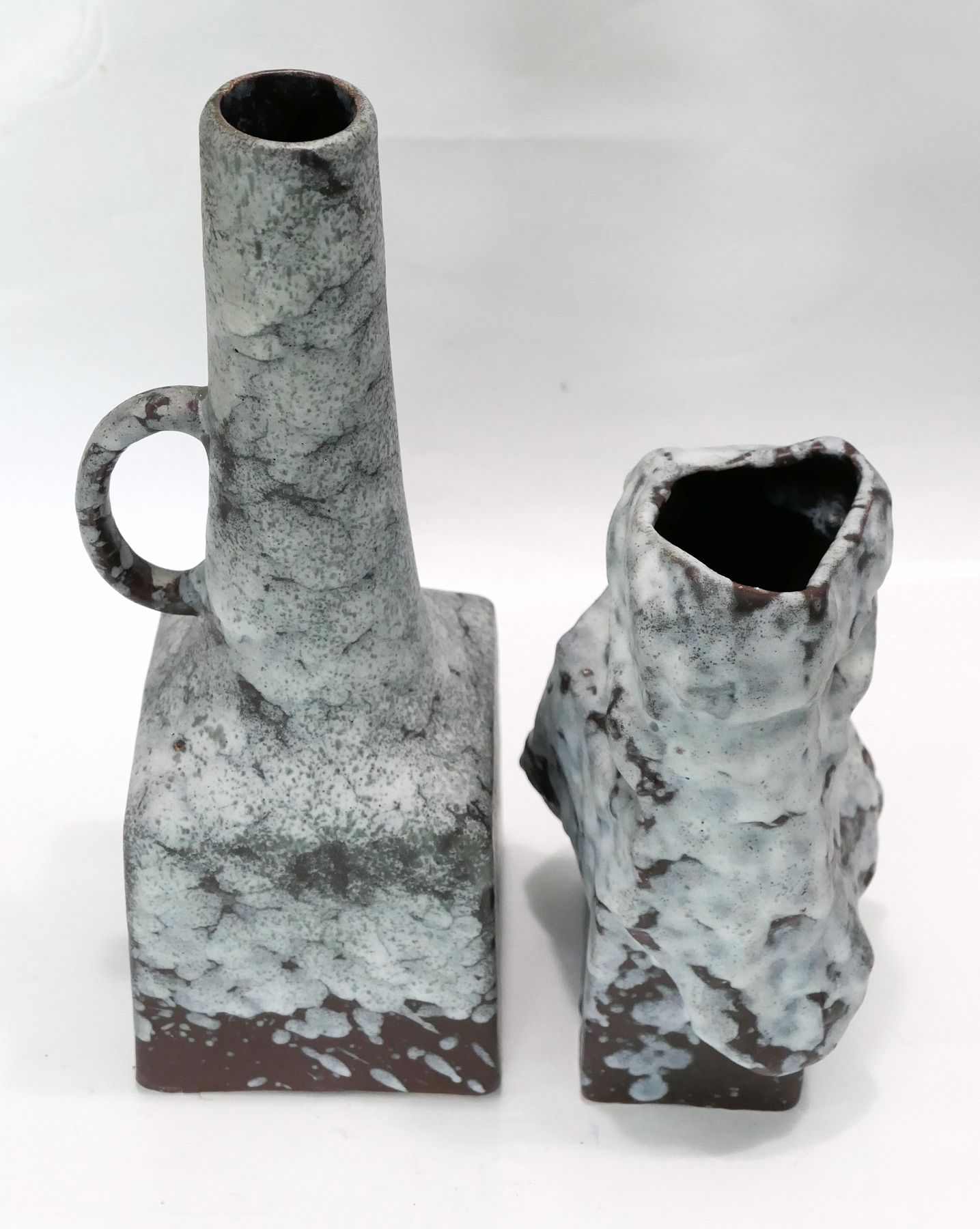 Duo of modernist ceramic vases and brutalist 1960-70 by ES-Keramik Germany