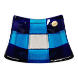 Small Murano glass bowl/dish in different colored blue glass.