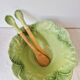 Large salad bowl in earthenware "Cabbage" 1970s - Vintage