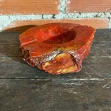 Vintage 70s ROMANO BIANCHI Red Alabaster Ashtray Made in Italy