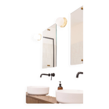 Miroir en applique avec boutons doré
