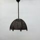 Vintage rattan and webbing hanging lamp 1970s retro