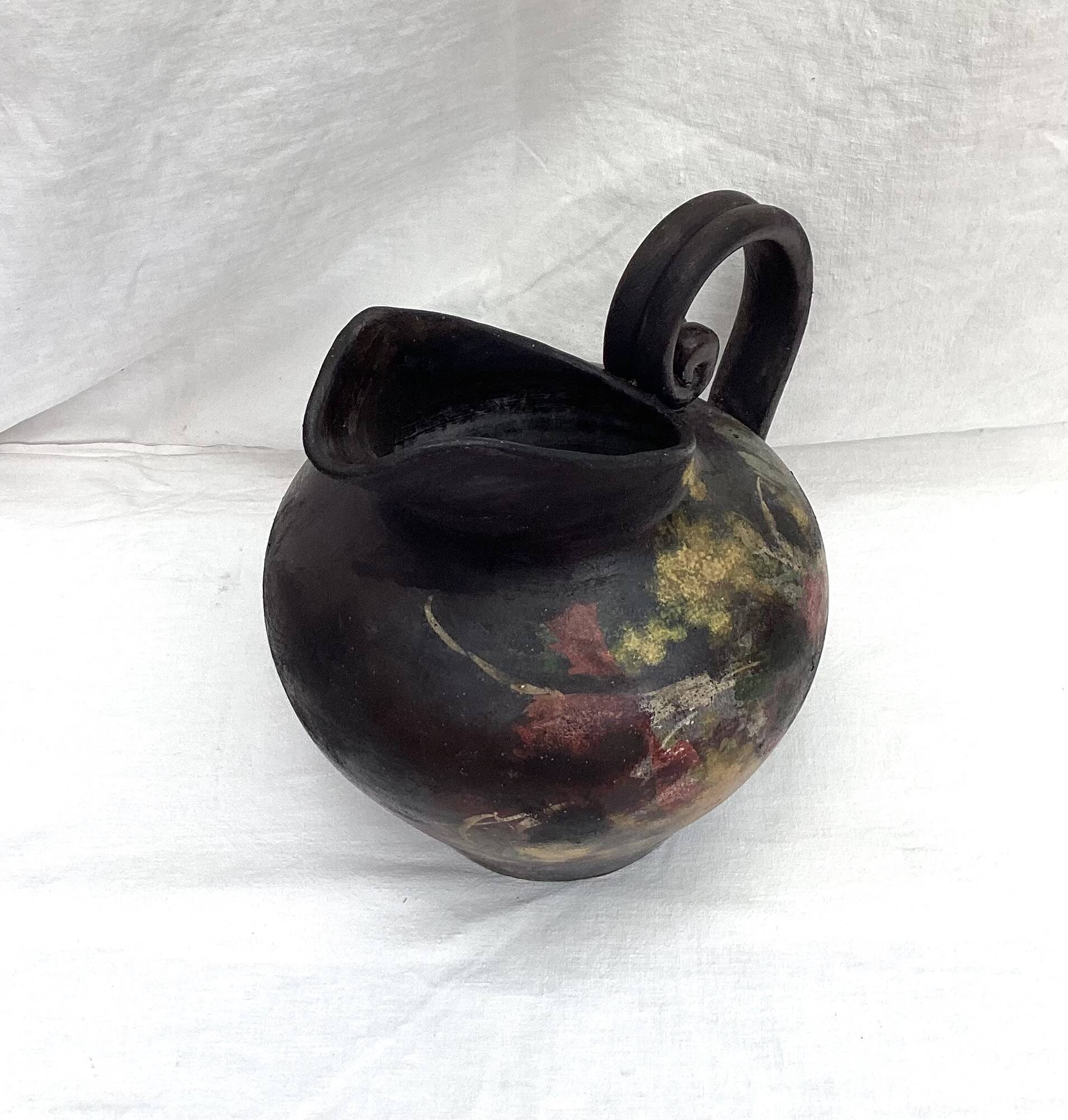 Antique, very large ceramic pitcher signed Vallauris. Dimensions: height - 30cm, maximum diameter - 23cm