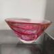 Large salad bowl / bowl in blown glass - pink and purple tones