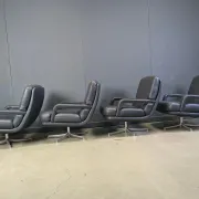 Set of 4 swivel chairs by Bernd Munzebrock for Walter Knoll, 1970s
