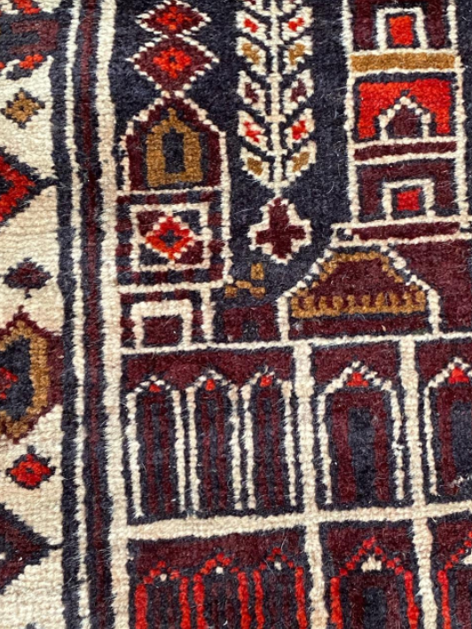 Afghan carpet Baluch vintage 140x86cm