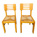 1950s Cruege style straw chairs
