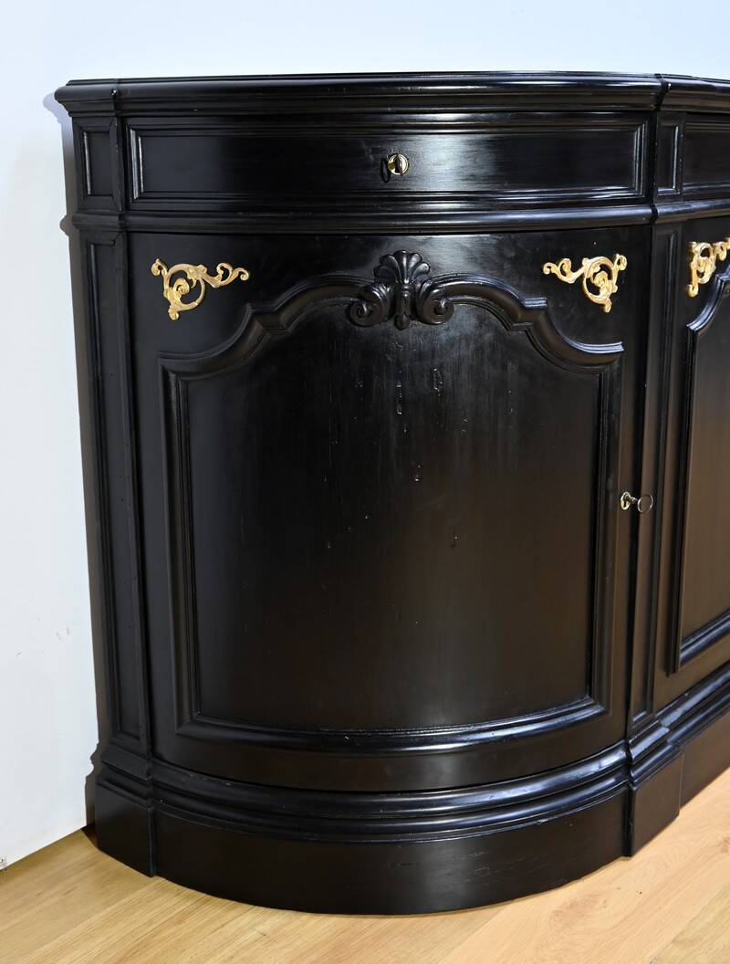 Sideboard of Blackened Oak Paneling, Regency style – Late 19th century