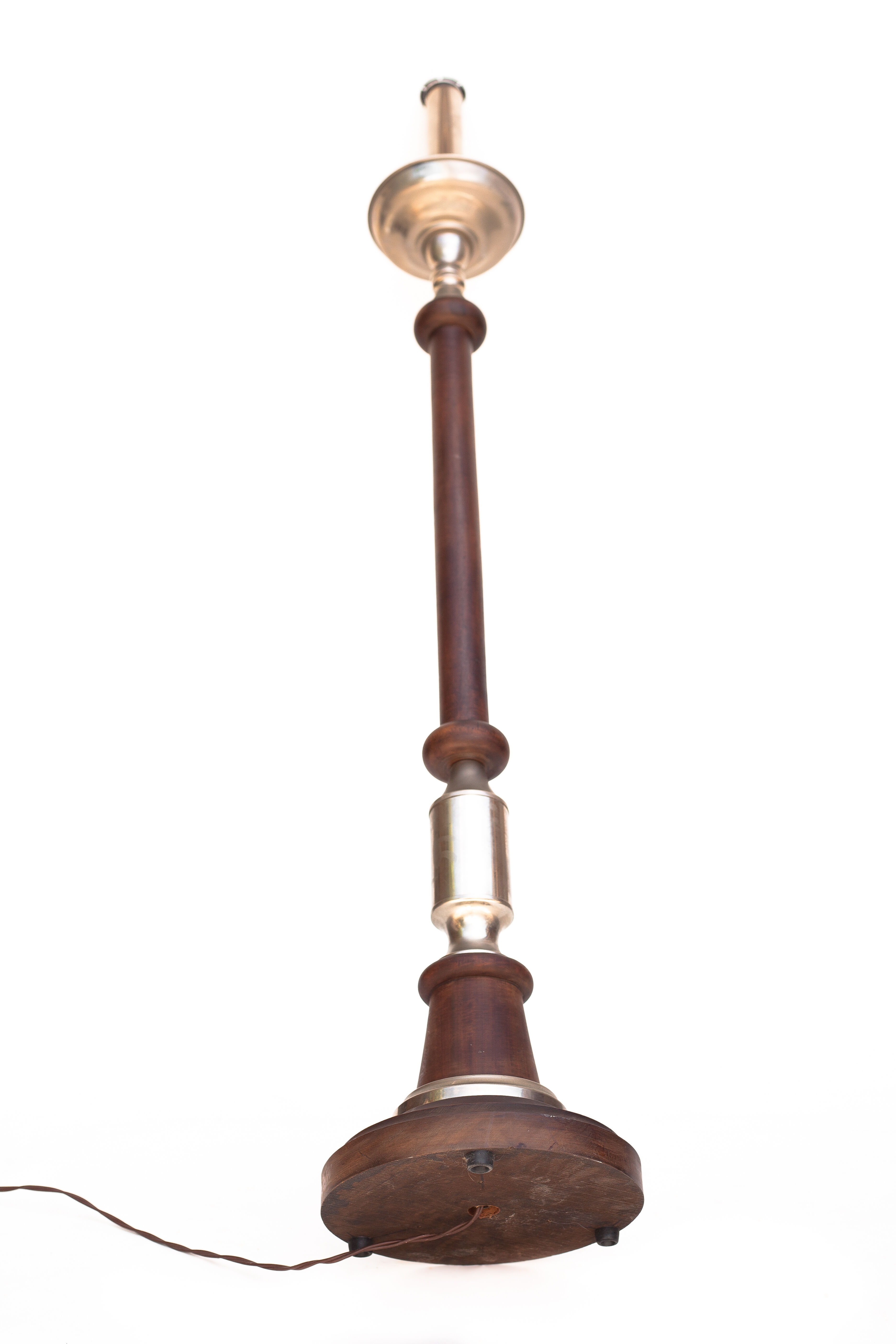 Vintage lamp wood and tin lamp foot floor lamp floor lamp, living room, desk