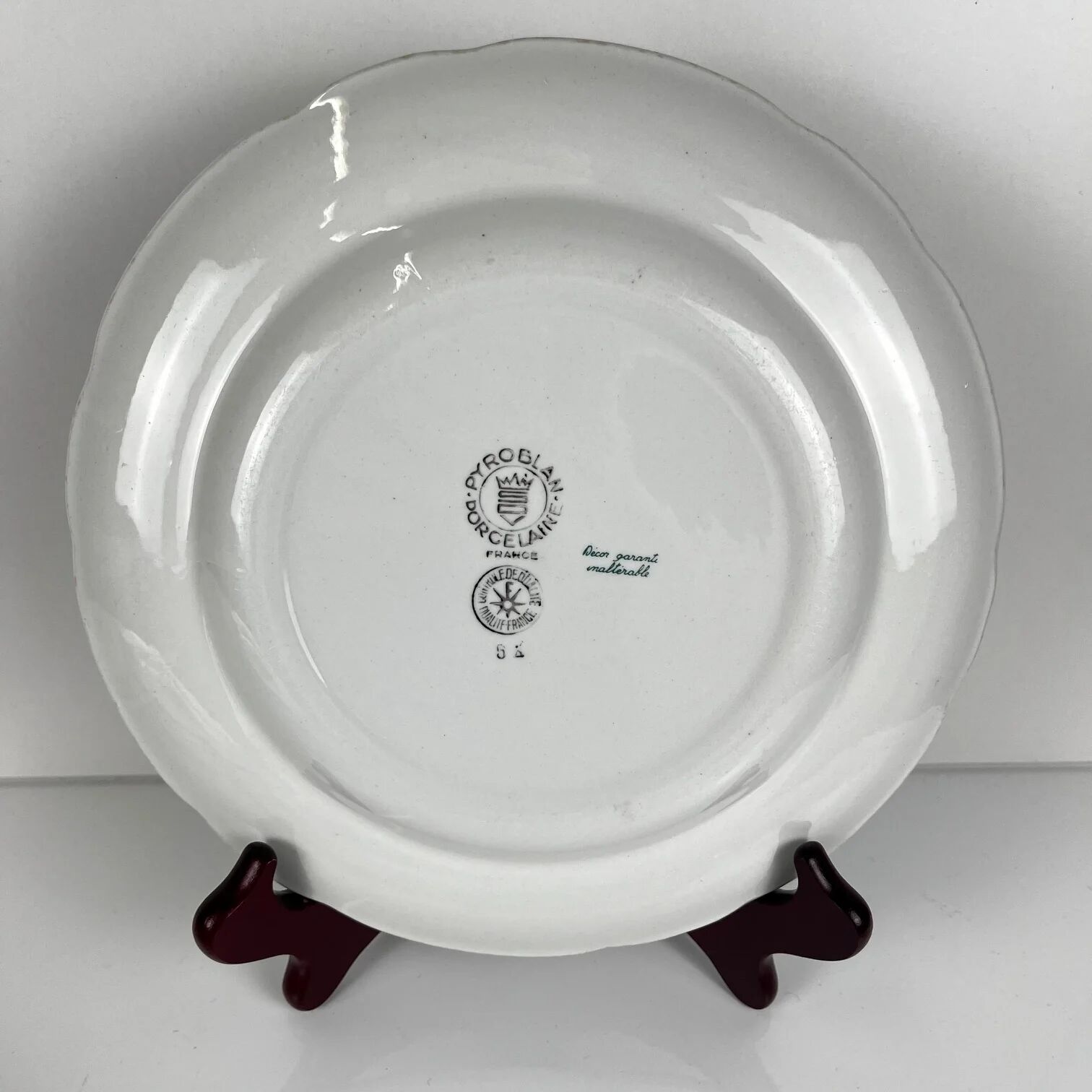 Set of 6 flat plates "Agreste", Sarreguemines, late 20th century, Pyroblan