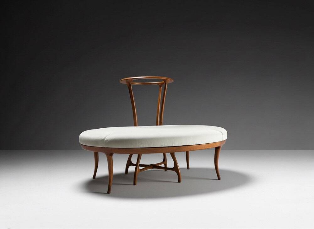 Large Circular Wooden Sofa, 1990s