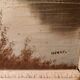 Old painting Oil on canvas Animated lake landscape signed Henry
