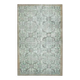 1970s vintage Turkish hand-knotted wool cotton green area rug 196x224