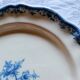 Large white and blue Marseille earthenware plate