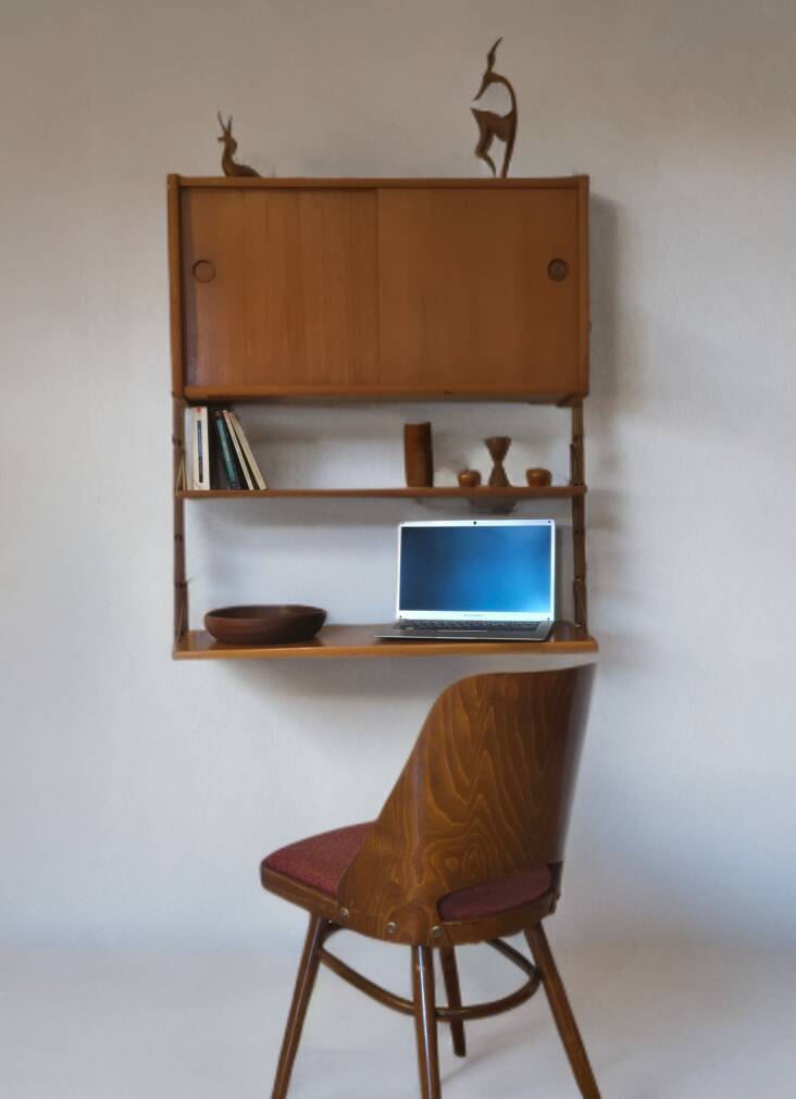 Ergo wall shelf in teak, Vintage Scandinavian 1960s