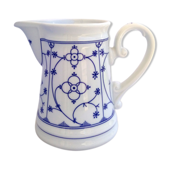 Blue-patterned earthenware pitcher from Schonwald Germany