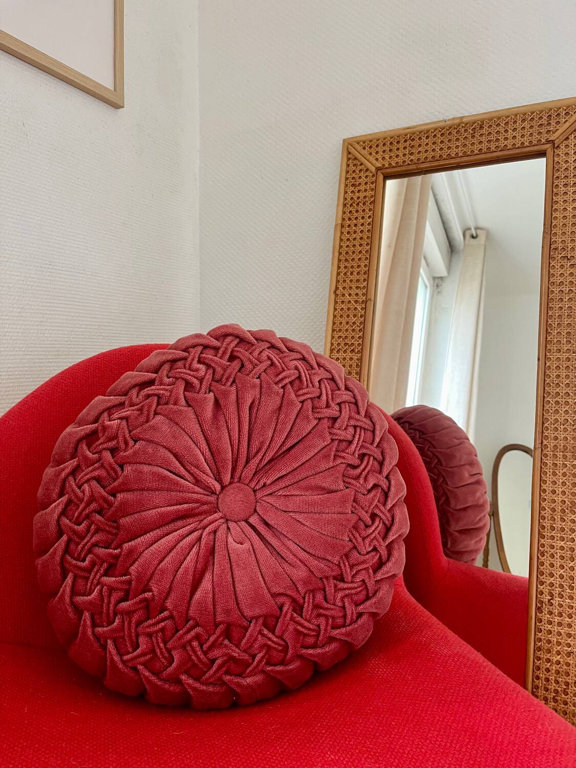 Coussin rond velours