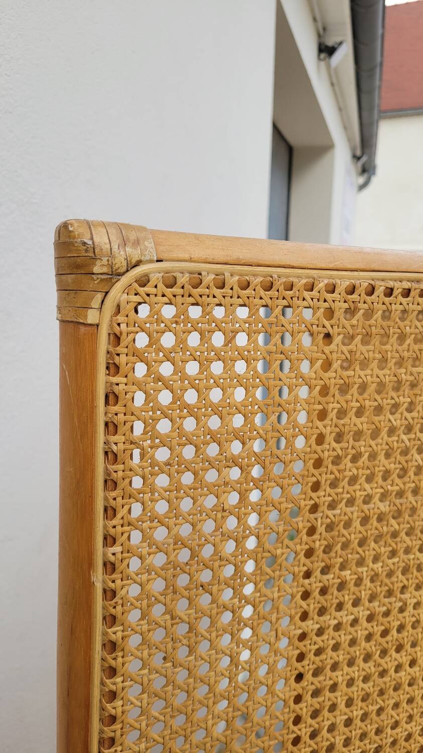 Vintage wicker claustra screen - 1950s