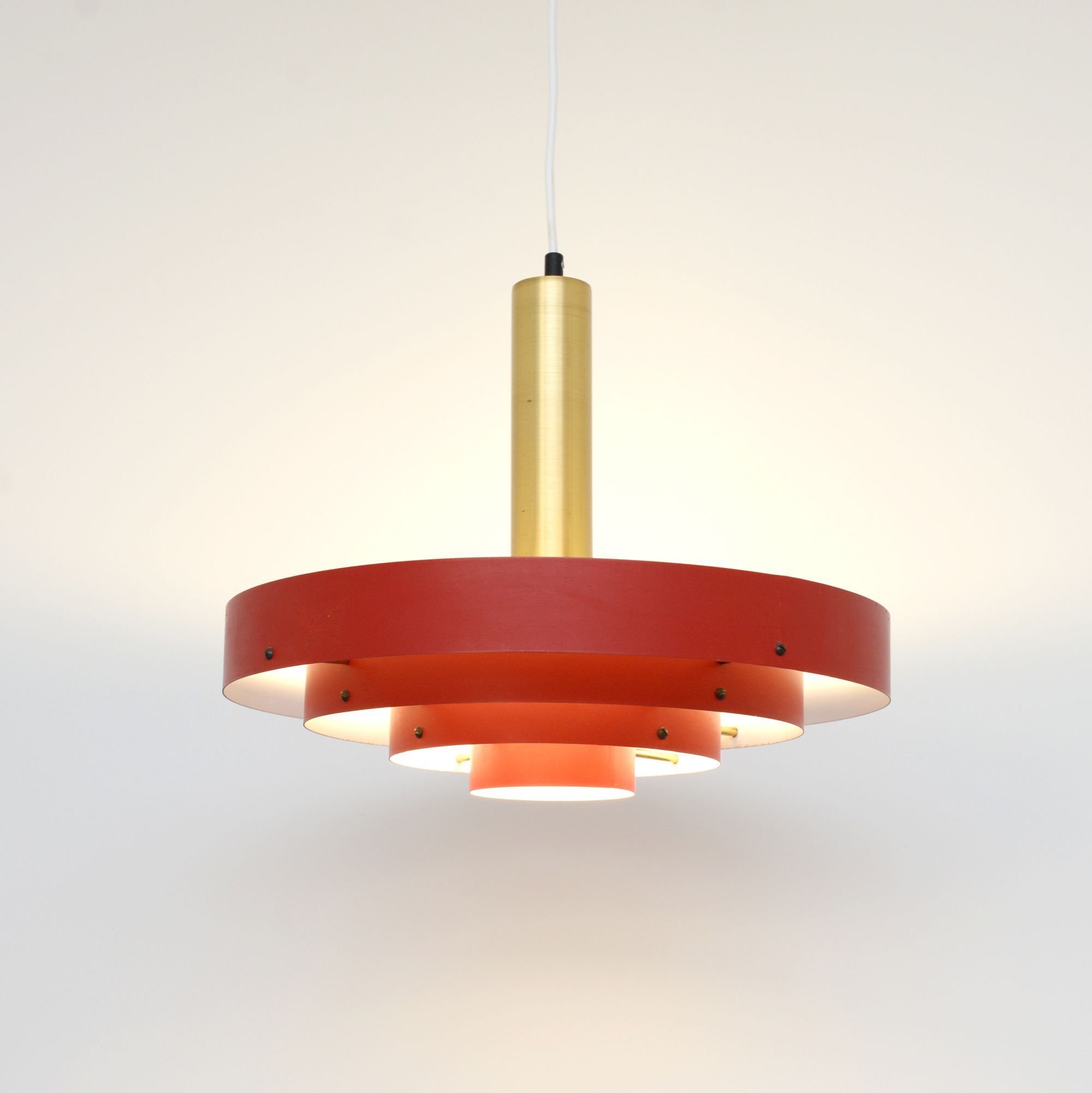 Red Scandinavian lamp, Denmark 1960s