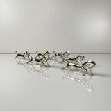 Set of 6 antique silver-plated horse-shaped knife holders
