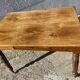 19th-century desk table in light walnut with one drawer.