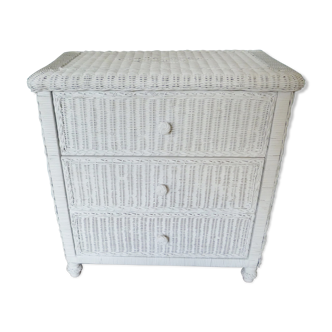 Old rattan chest of drawers