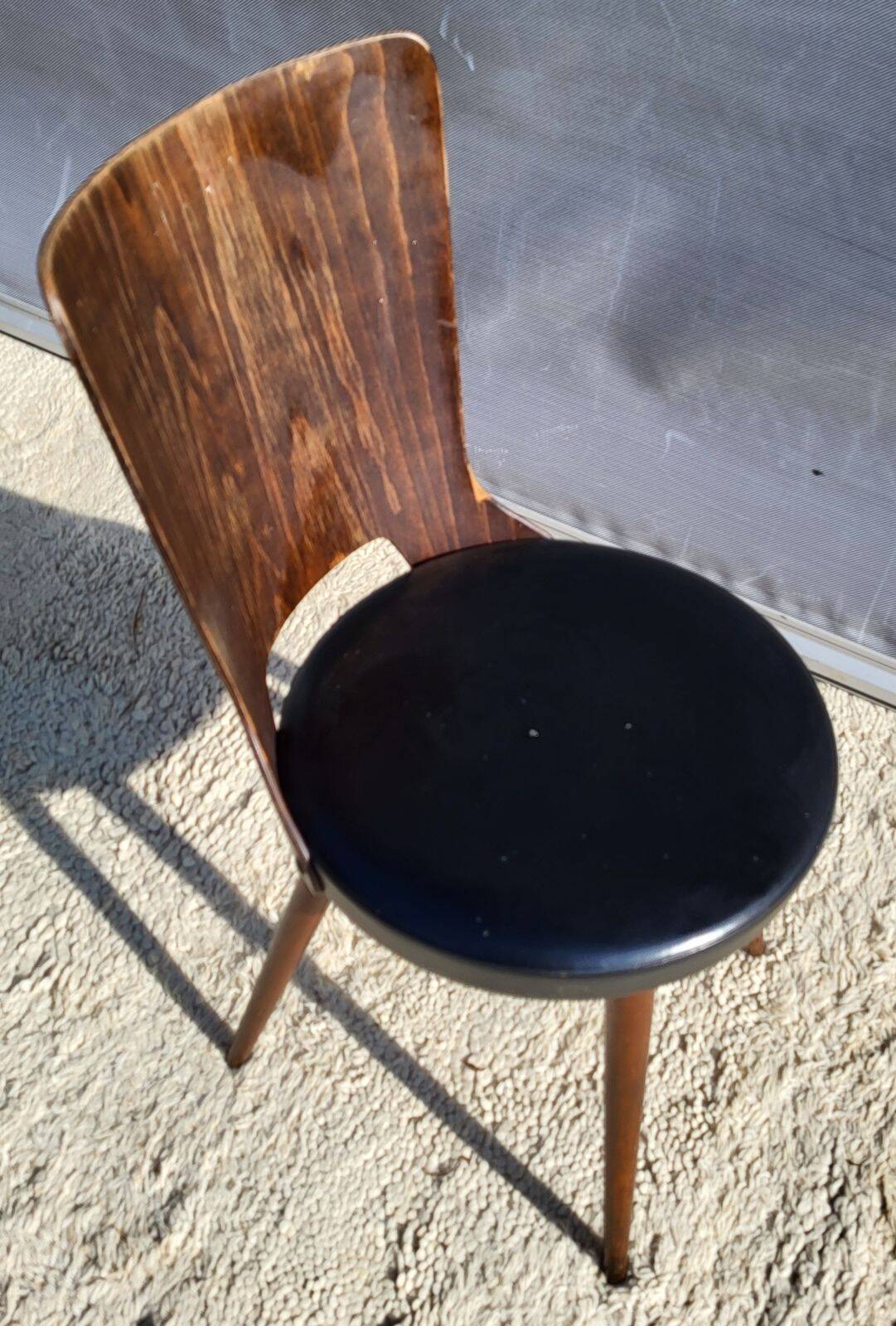 Chaise Dove • Baumann • Simili noir