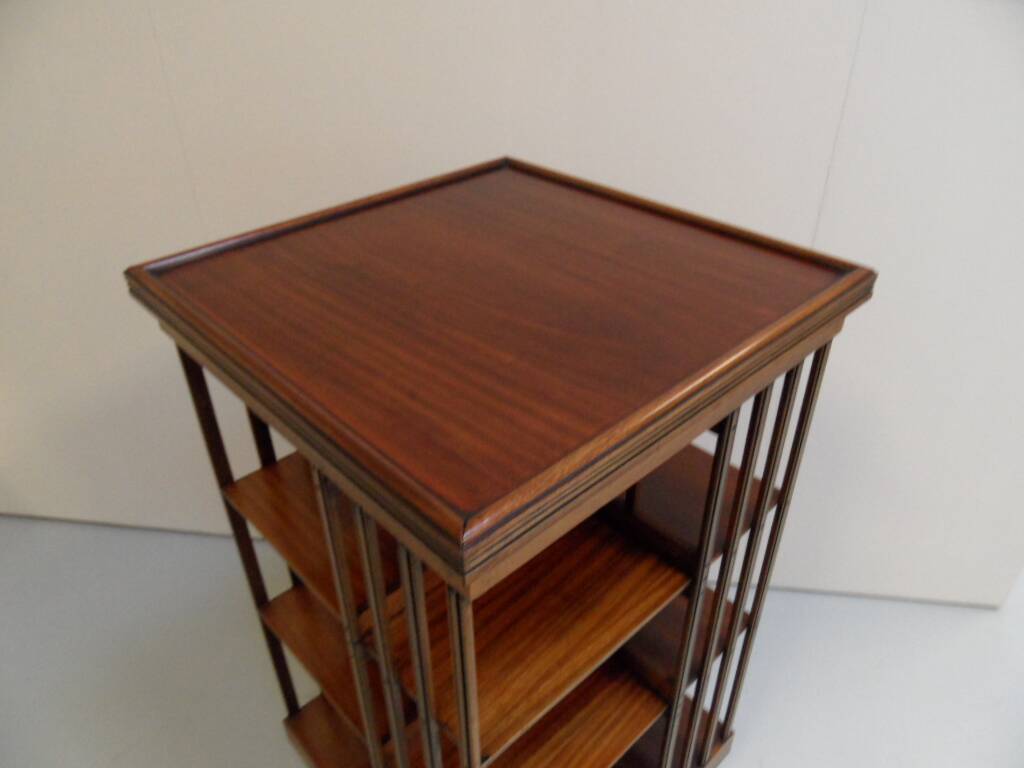 Antique mahogany revolving bookcase