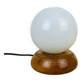 Opaline globe pine lamp from the 60s