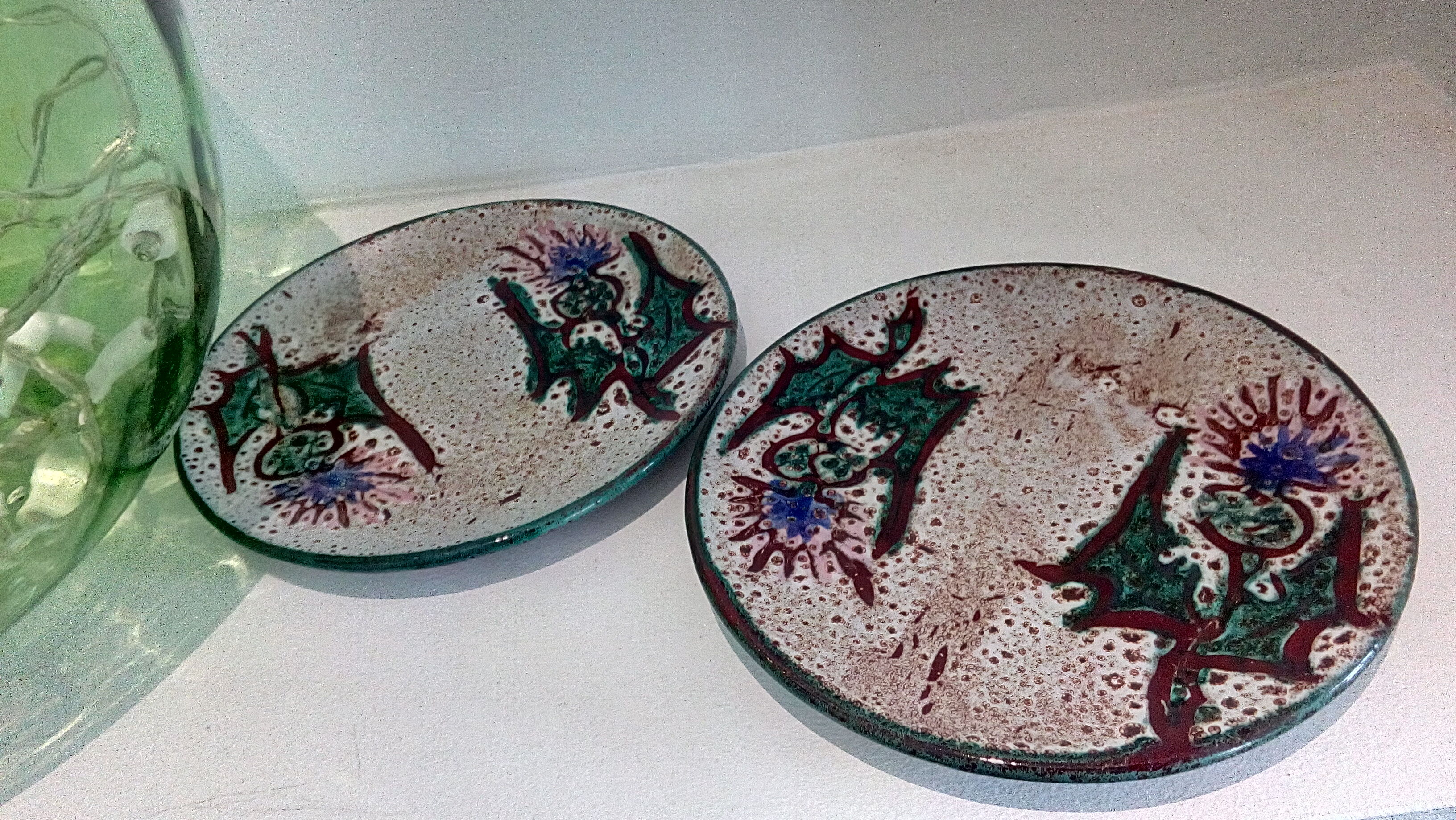 Duo d'assiettes coupelles chardons Vallauris