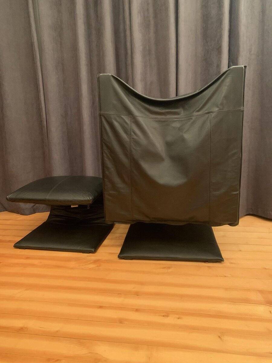 Set of Zen armchair and ottoman by Claude Brisson for Ligne Roset, France, 1980s