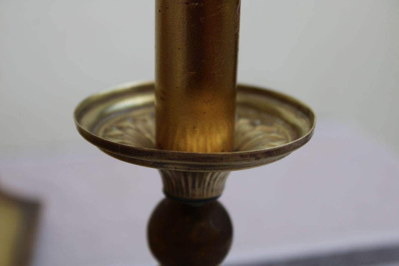 Pair of golden candle holders