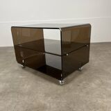 Michel Dumas smoked plexiglass coffee table, 1970s