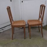 Set of two classic chairs in maple wood marquetry