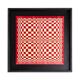 Pair of panels in red and gold straw marquetry. Contemporary.