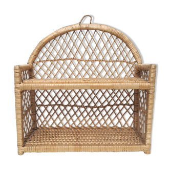 Vintage rattan shelf