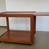 Scandinavian design teak bar cart, trolley, side table, 1960s