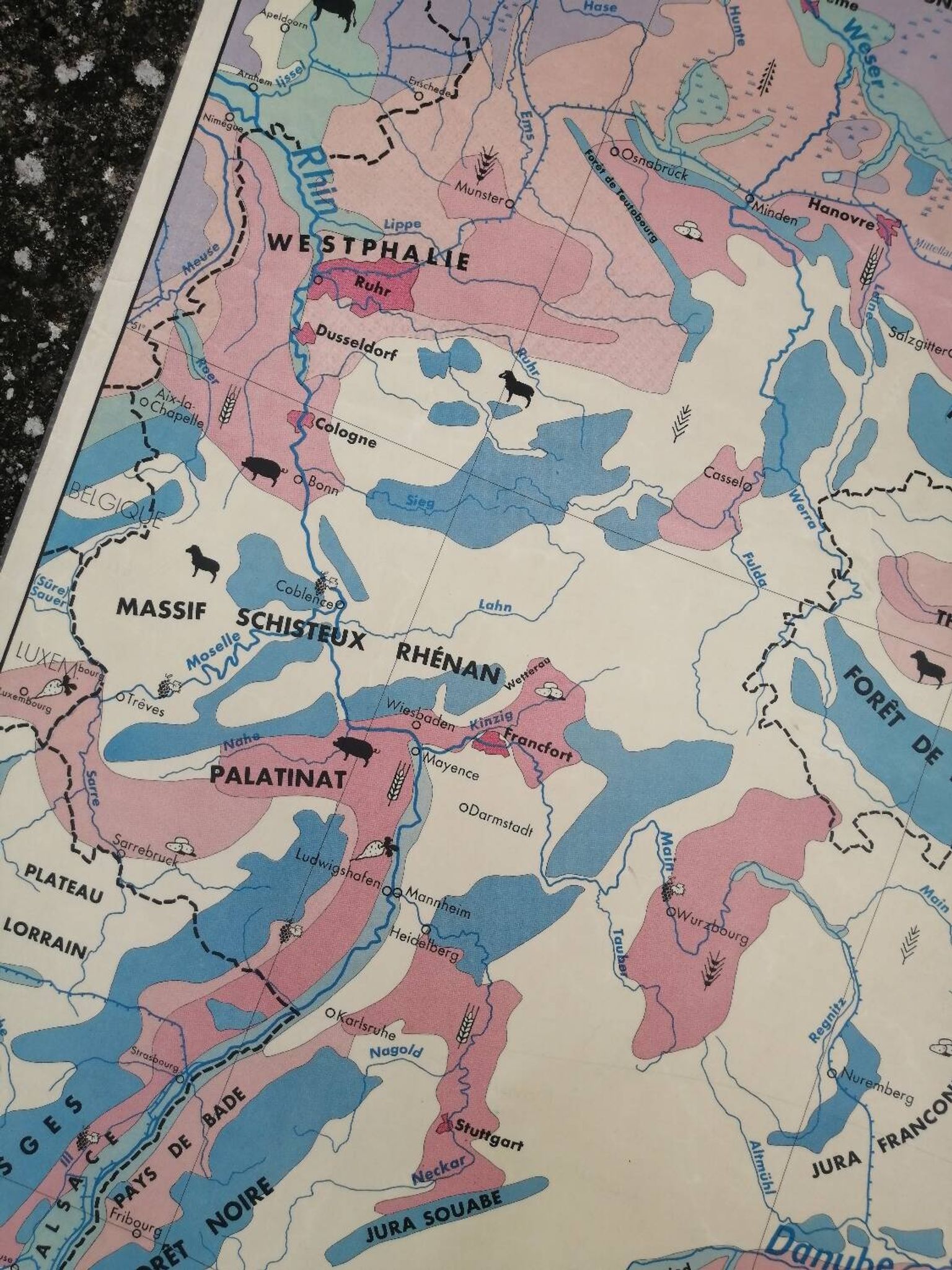 Old MDI map Germany Agricultural and vintage population