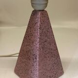 Pyramidal lamp base in Brussels porcelain with pink terrazzo effect
