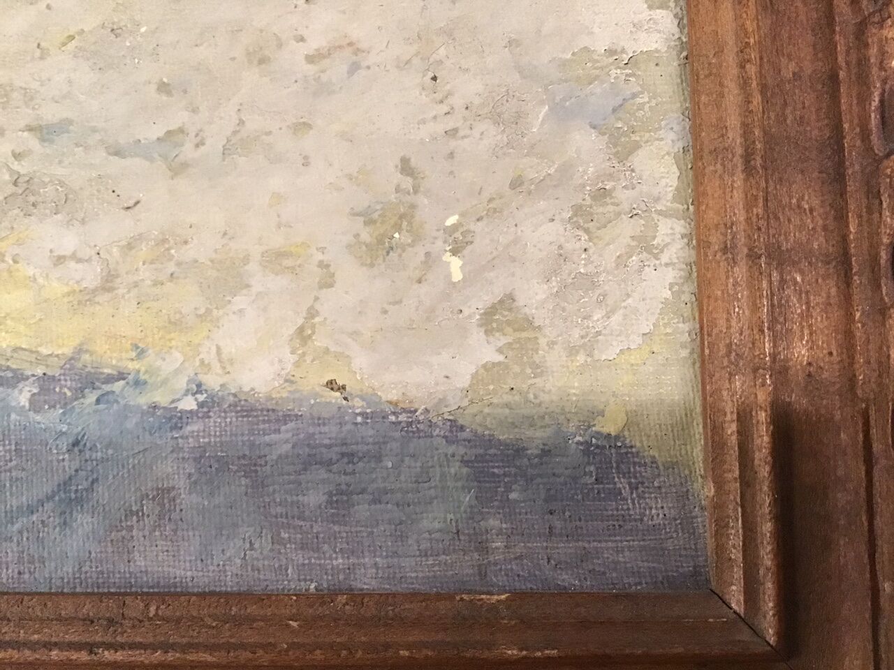 Table, winter landscape under snow 50/60s