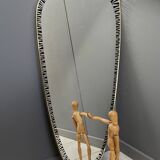 1960s Mirror with black docoration and gold color edging