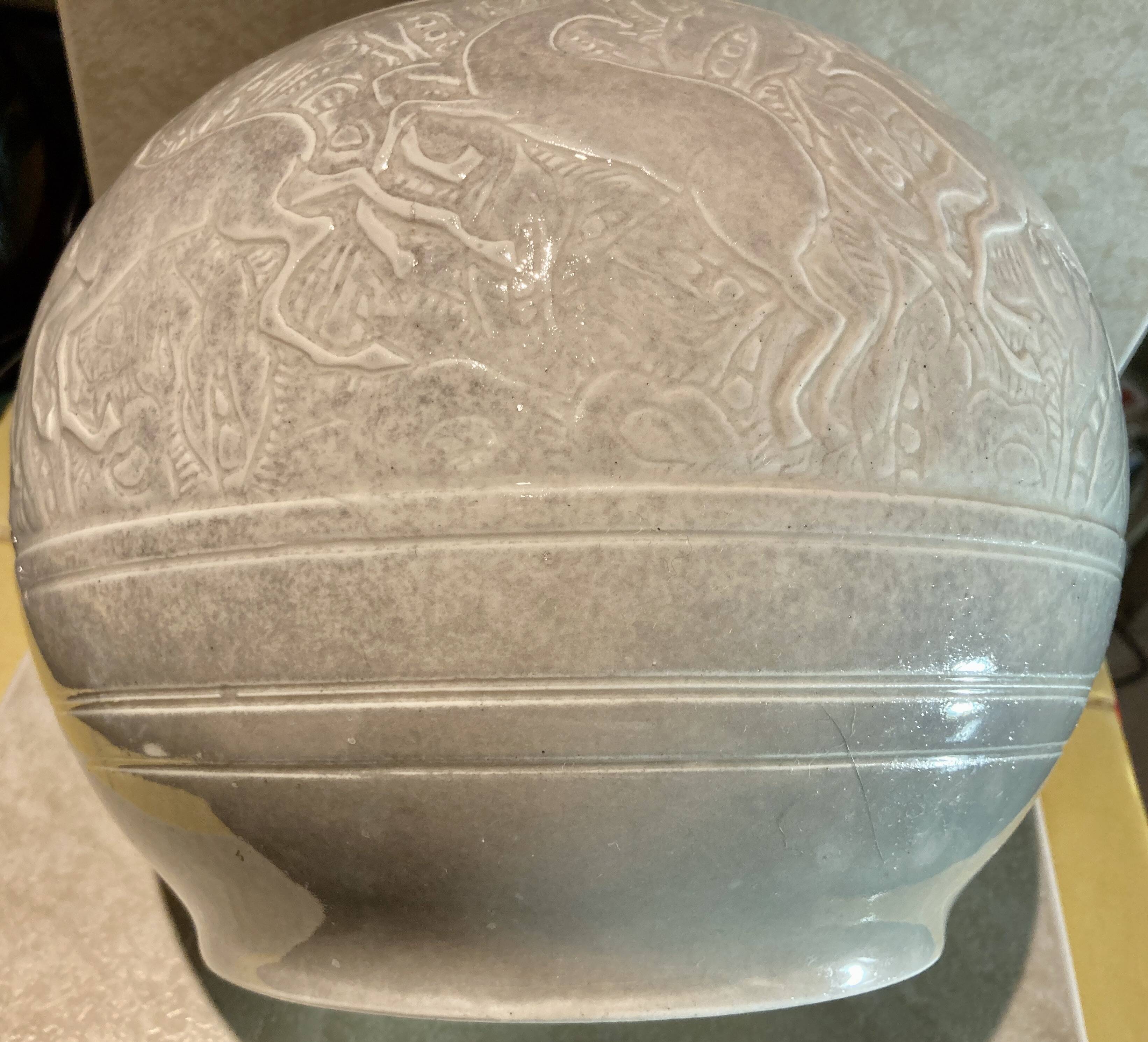 Large art deco ceramic vase by juliette mazaudois signed on the bottom