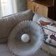Large vintage Murano suspension in textured glass with a pink edge.